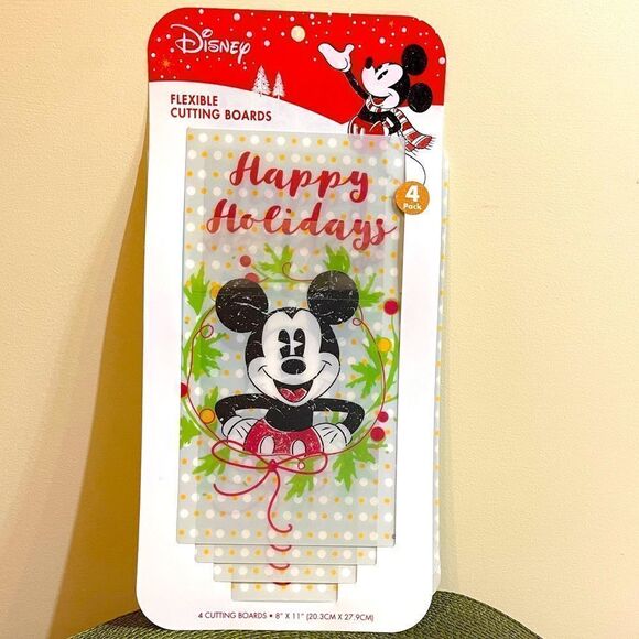 Disney Mickey Mouse Christmas flexible cutting boards set of 4 NWT - Picture 1 of 7
